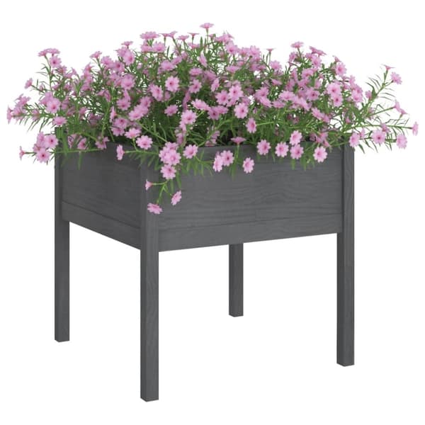 vidaXL plantekasser 2 stk. 70x70x70 cm massivt fyrretræ grå