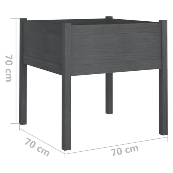 vidaXL plantekasser 2 stk. 70x70x70 cm massivt fyrretræ grå