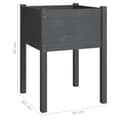 Miniatyrbilde 9 av 9: vidaXL Plantekasser 2 stk grå 50x50x70 cm heltre furu