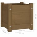Pikkukuva 9 / 9: vidaXL Puutarhan kukkalaatikko hunajanruskea 31x31x31 cm täysi mänty