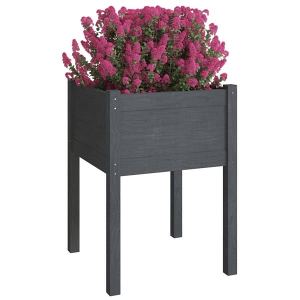 vidaXL Puutarhan kukkalaatikko harmaa 50x50x70 cm täysi mänty