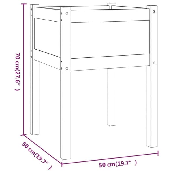 vidaXL Plantekasser 2 stk 50x50x70 cm heltre furu