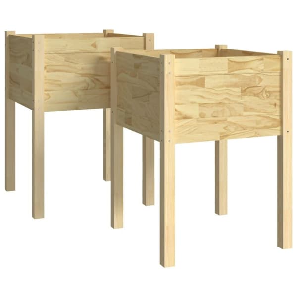 vidaXL Plantekasser 2 stk 50x50x70 cm heltre furu
