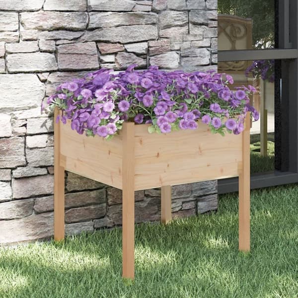 vidaXL Puutarhan kukkalaatikko 70x70x70 cm täysi mänty