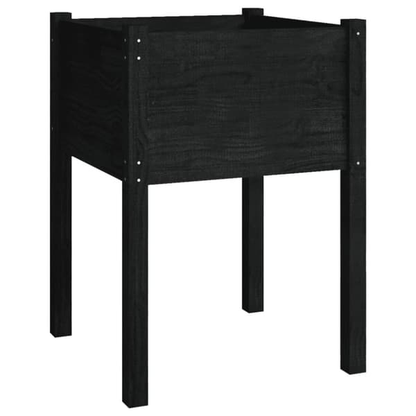 vidaXL Puutarhan kukkalaatikot 2 kpl musta 50x50x70cm täysi mänty