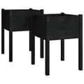 Miniatyrbilde 1 av 9: vidaXL Plantekasser 2 stk svart 50x50x70 cm heltre furu