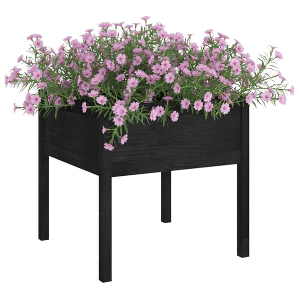 vidaXL plantekasser 2 stk. 70x70x70 cm massivt fyrretræ sort