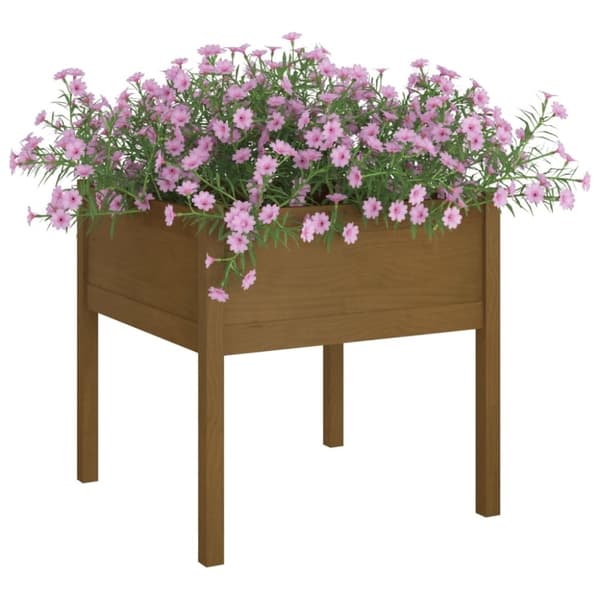 vidaXL Puutarhan kukkalaatikot 2 kpl hunajanruskea 70x70x70 cm mänty