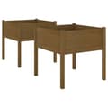Pikkukuva 1 / 9: vidaXL Puutarhan kukkalaatikot 2 kpl hunajanruskea 70x70x70 cm mänty