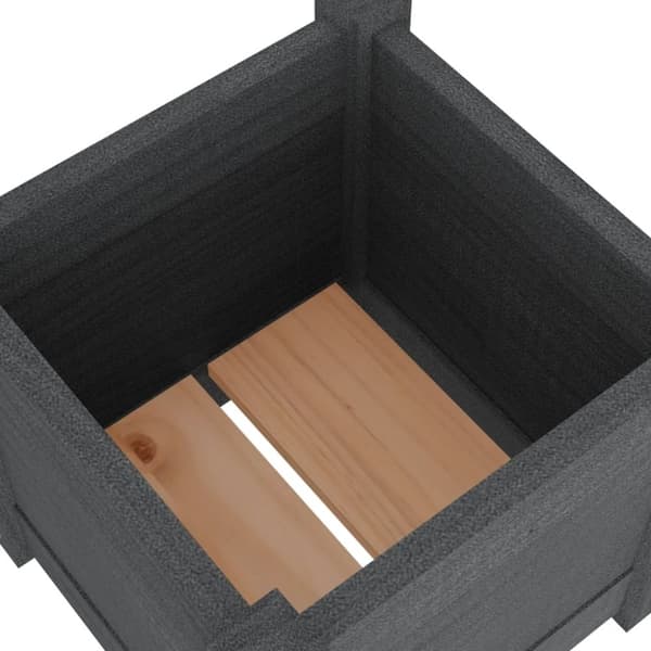 vidaXL Odlingslåda grå 31x31x31 cm massiv furu