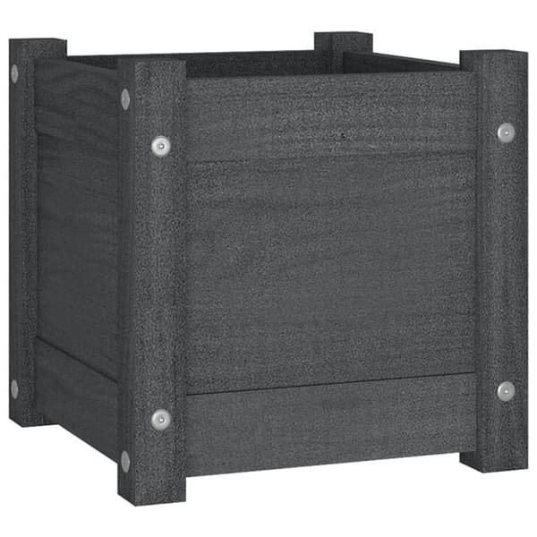 vidaXL Odlingslåda grå 31x31x31 cm massiv furu