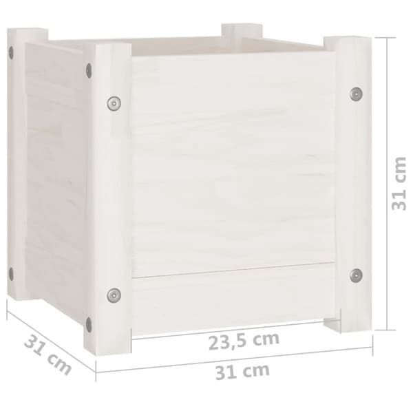 vidaXL Plantekasse hvit 31x31x31 cm heltre furu