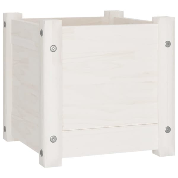 vidaXL Plantekasse hvit 31x31x31 cm heltre furu