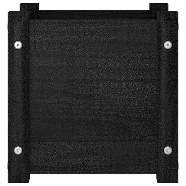 vidaXL Odlingslåda svart 31x31x31 cm massiv furu