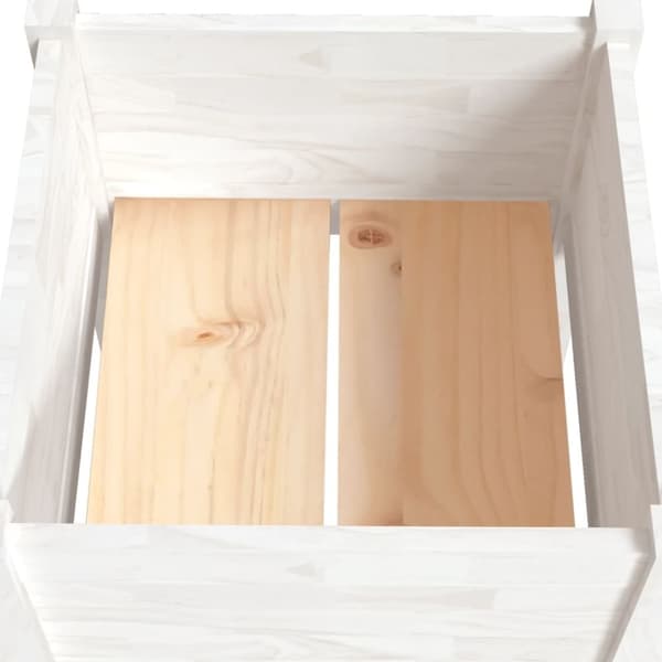 vidaXL Plantekasse hvit 40x40x70 cm heltre furu