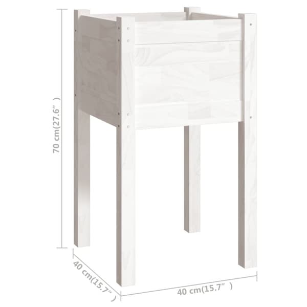 vidaXL Plantekasse hvit 40x40x70 cm heltre furu