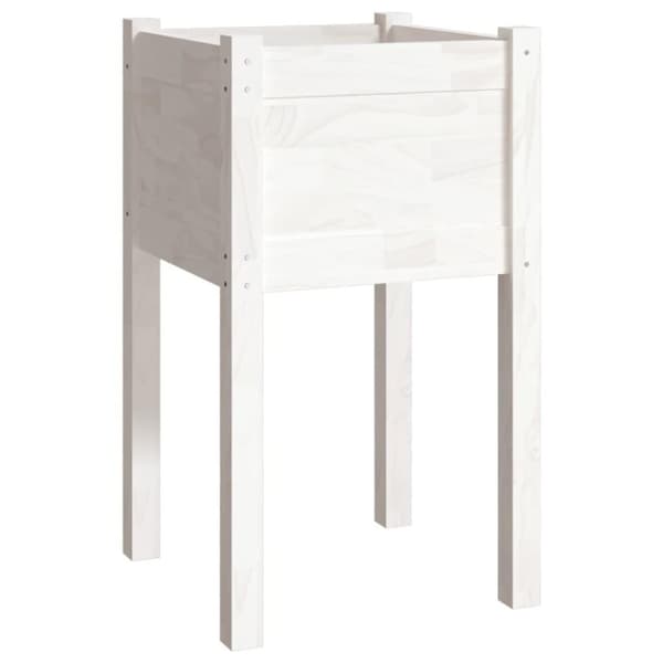 vidaXL Odlingslåda vit 40x40x70 cm massiv furu
