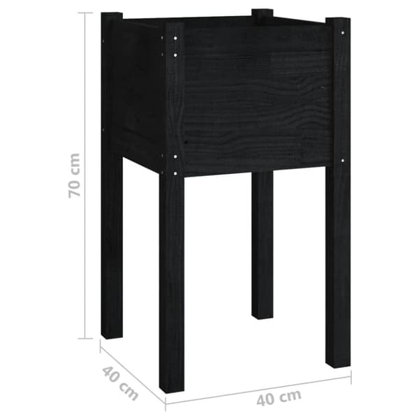 vidaXL plantekasser 2 stk. 40x40x70 cm massivt fyrretræ sort