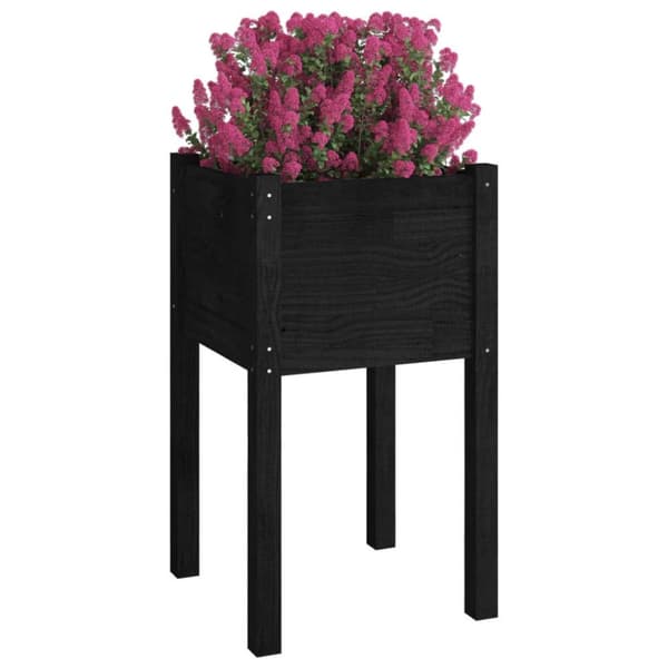 vidaXL Plantekasser 2 stk 40x40x70 cm heltre furu svart