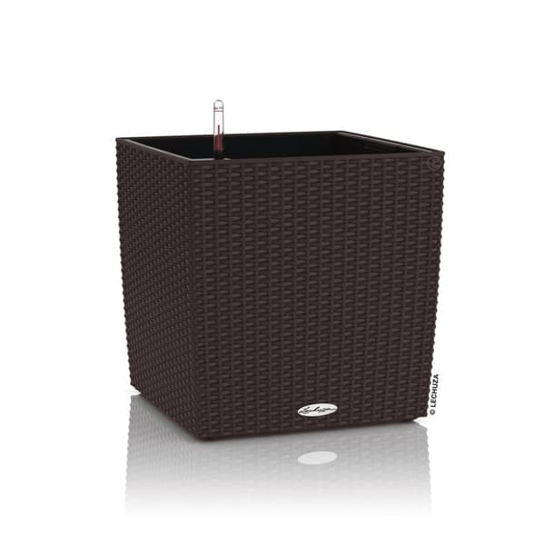 LECHUZA plantekrukke CUBE Cottage 50 ALL-IN-ONE mokkafarvet