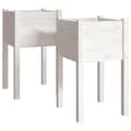 Miniatyrbilde 1 av 9: vidaXL Plantekasser 2 stk 40x40x70 cm heltre furu hvit