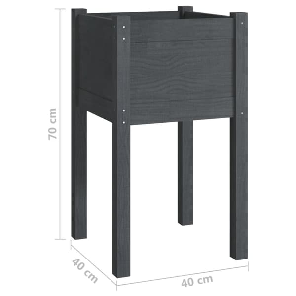 vidaXL Plantekasser 2 stk 40x40x70 cm heltre furu grå