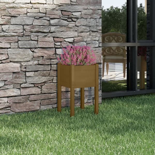 vidaXL Plantekasse honningbrun 40x40x70 cm heltre furu