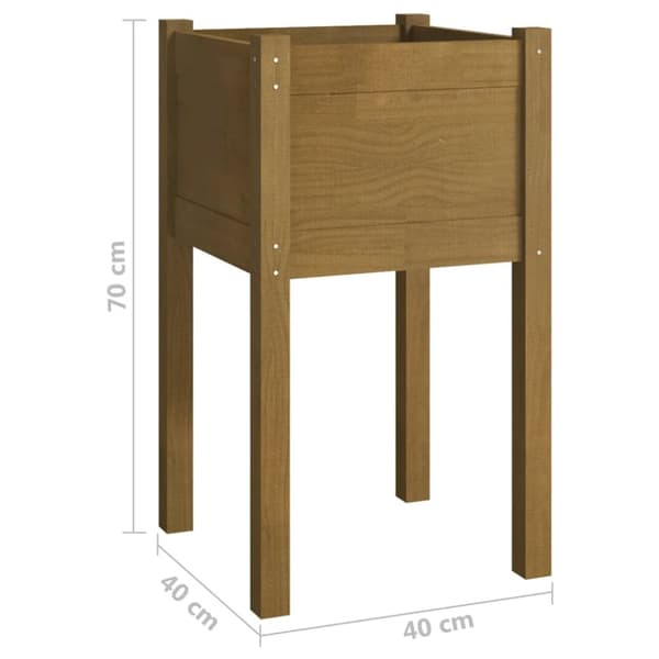 vidaXL Plantekasse honningbrun 40x40x70 cm heltre furu
