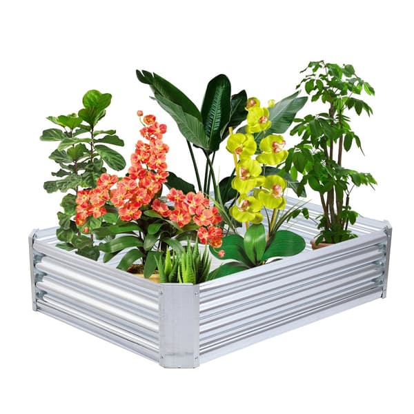 120x90x30CM Upphöjd trädgårdssäng Galvaniserat stål Blomplanteringslåda utomhuskit