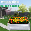 Miniatyrbild 1 av 11: 120x90x30CM Upphöjd trädgårdssäng Galvaniserat stål Blomplanteringslåda utomhuskit
