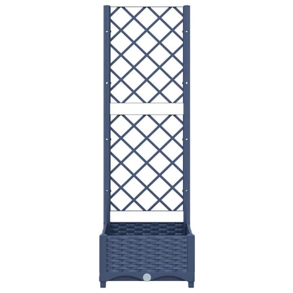 vidaXL plantekasse med espalier 40x40x121,5 cm PP mørkegrå