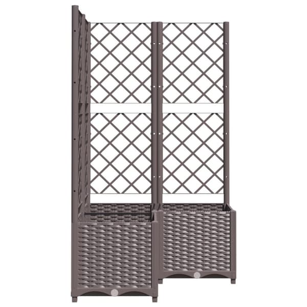 vidaXL Plantekasse med espalier brun 80x80x136 cm PP