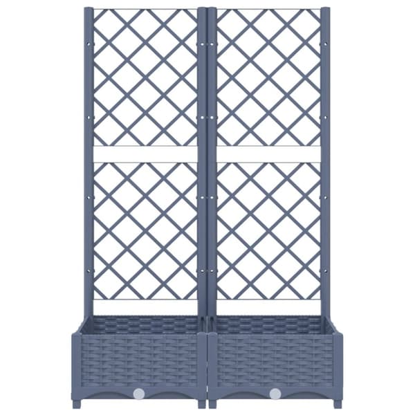 vidaXL Plantekasse med espalier blågrå 80x40x121,5 cm PP