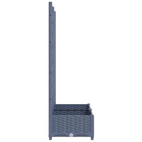 vidaXL Plantekasse med espalier blågrå 80x40x121,5 cm PP