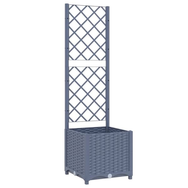 vidaXL Plantekasse med espalier blågrå 40x40x136 cm PP
