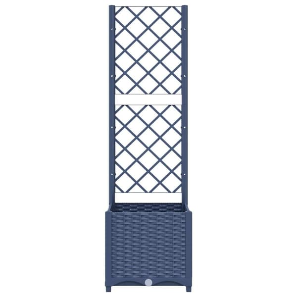 vidaXL Plantekasse med espalier blågrå 40x40x136 cm PP