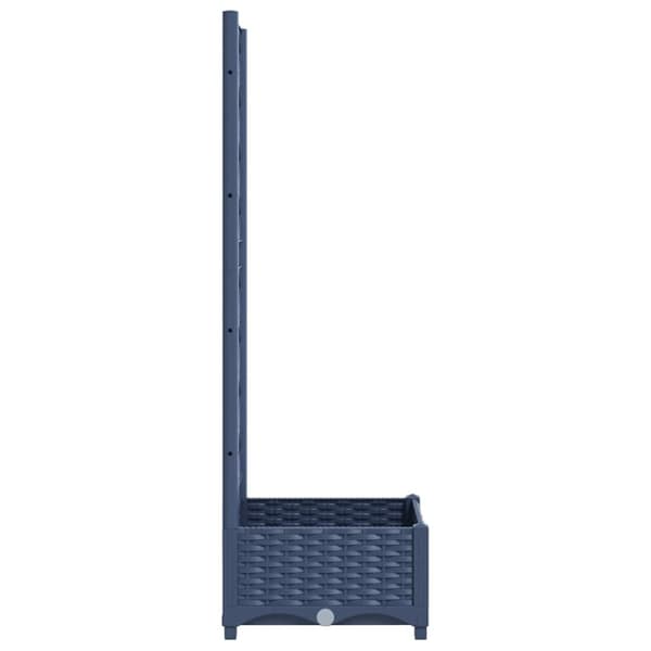 vidaXL Plantekasse med espalier blågrå 40x40x121,5 cm PP