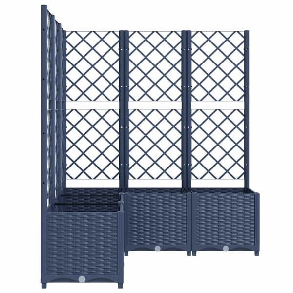 vidaXL Plantekasse med espalier blågrå 120x120x136 cm PP