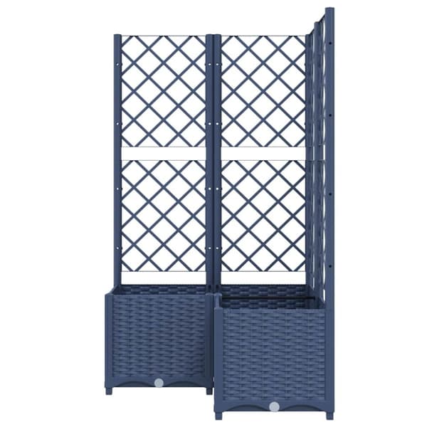vidaXL Plantekasse med espalier blågrå 80x80x136 cm PP