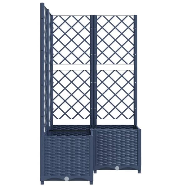 vidaXL Plantekasse med espalier blågrå 80x80x136 cm PP