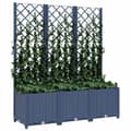 Miniatyrbillede 4 af 8: vidaXL plantekasse med espalier 120x40x136 cm PP mørkegrå