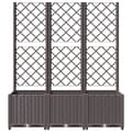 Miniatyrbillede 3 af 8: vidaXL plantekasse med espalier 120x40x136 cm PP brun