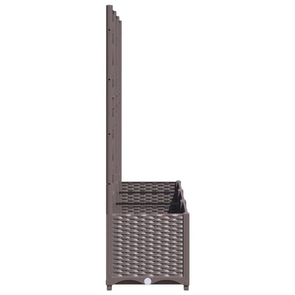 vidaXL plantekasse med espalier 120x40x136 cm PP brun