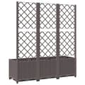 Miniatyrbillede 5 af 8: vidaXL plantekasse med espalier 120x40x136 cm PP brun