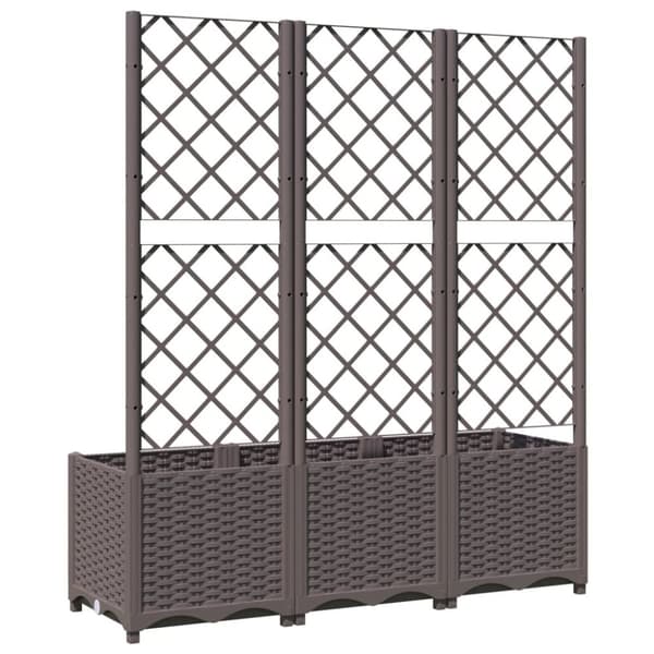 vidaXL plantekasse med espalier 120x40x136 cm PP brun