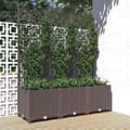 Miniatyrbillede 8 af 8: vidaXL plantekasse med espalier 120x40x136 cm PP brun