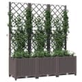 Miniatyrbillede 2 af 8: vidaXL plantekasse med espalier 120x40x136 cm PP brun