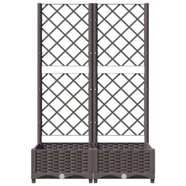 vidaXL plantekasse med espalier 80x40x121,5 cm PP brun