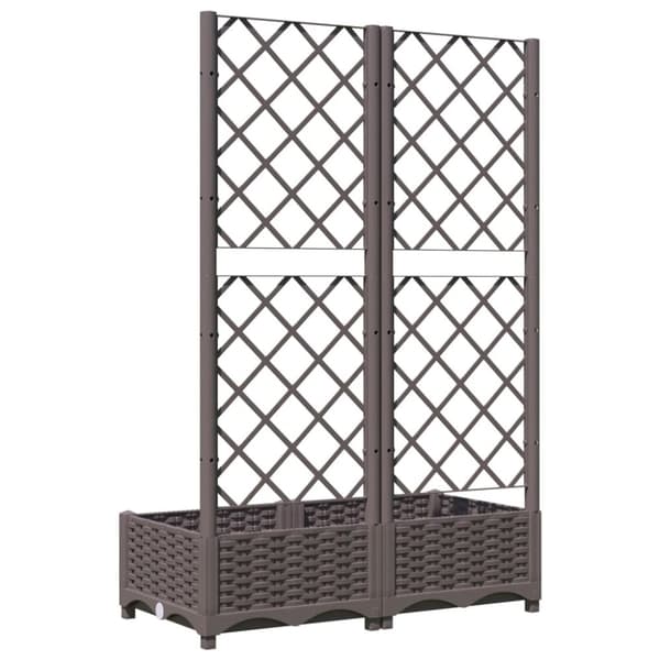 vidaXL plantekasse med espalier 80x40x121,5 cm PP brun