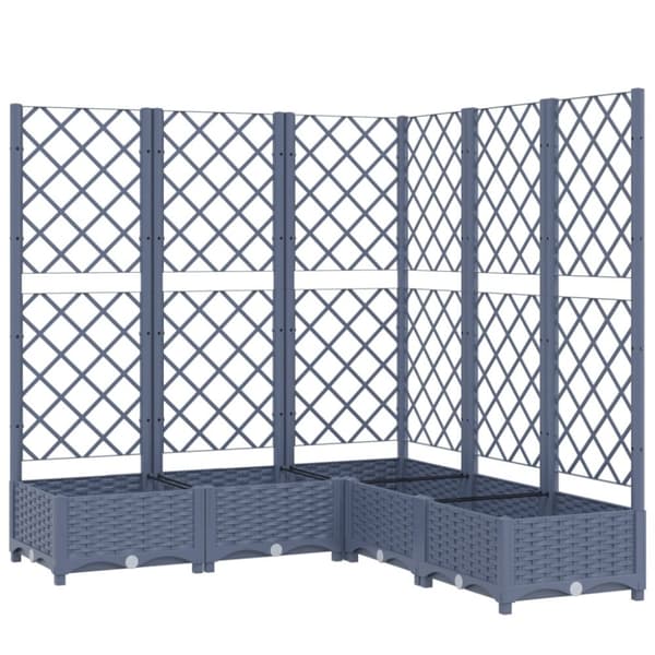 vidaXL plantekasse med espalier 120x120x121,5 cm PP mørkegrå